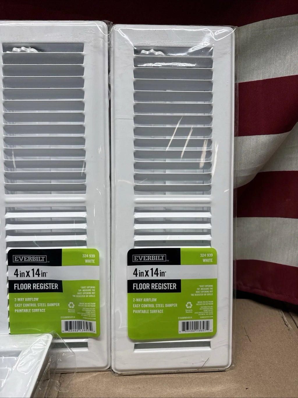 Lot of 11 4 in. x 14 in. 2-Way Steel Floor Register in White