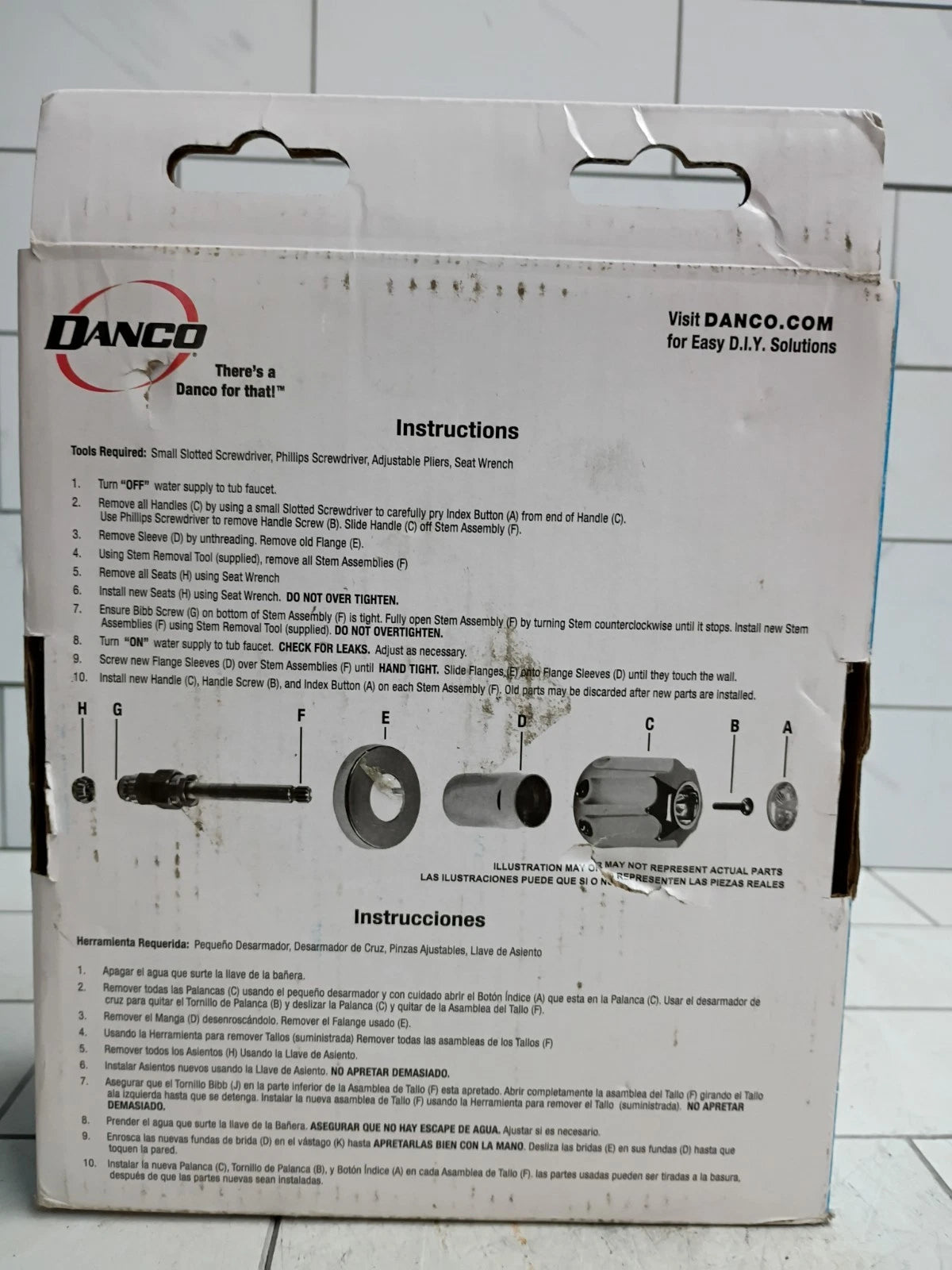 Danco 39620 Tub/Shower 3-Handle Remodeling Trim Kit in Chrome for Sayco Open Box
