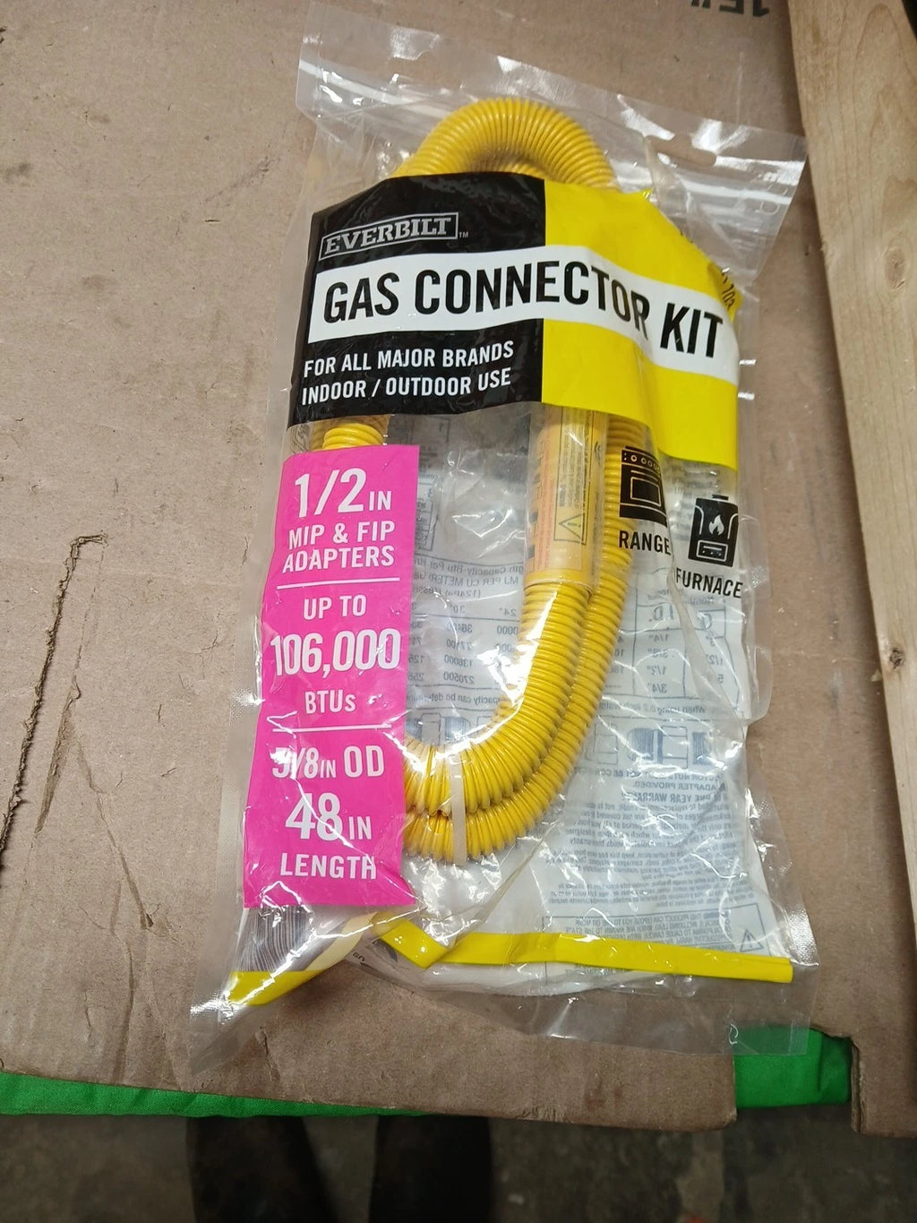 10pk Home-Flex 1/2" MIP x 1/2" MIP x 48" Gas Connector Kit 5/8 in 48 In