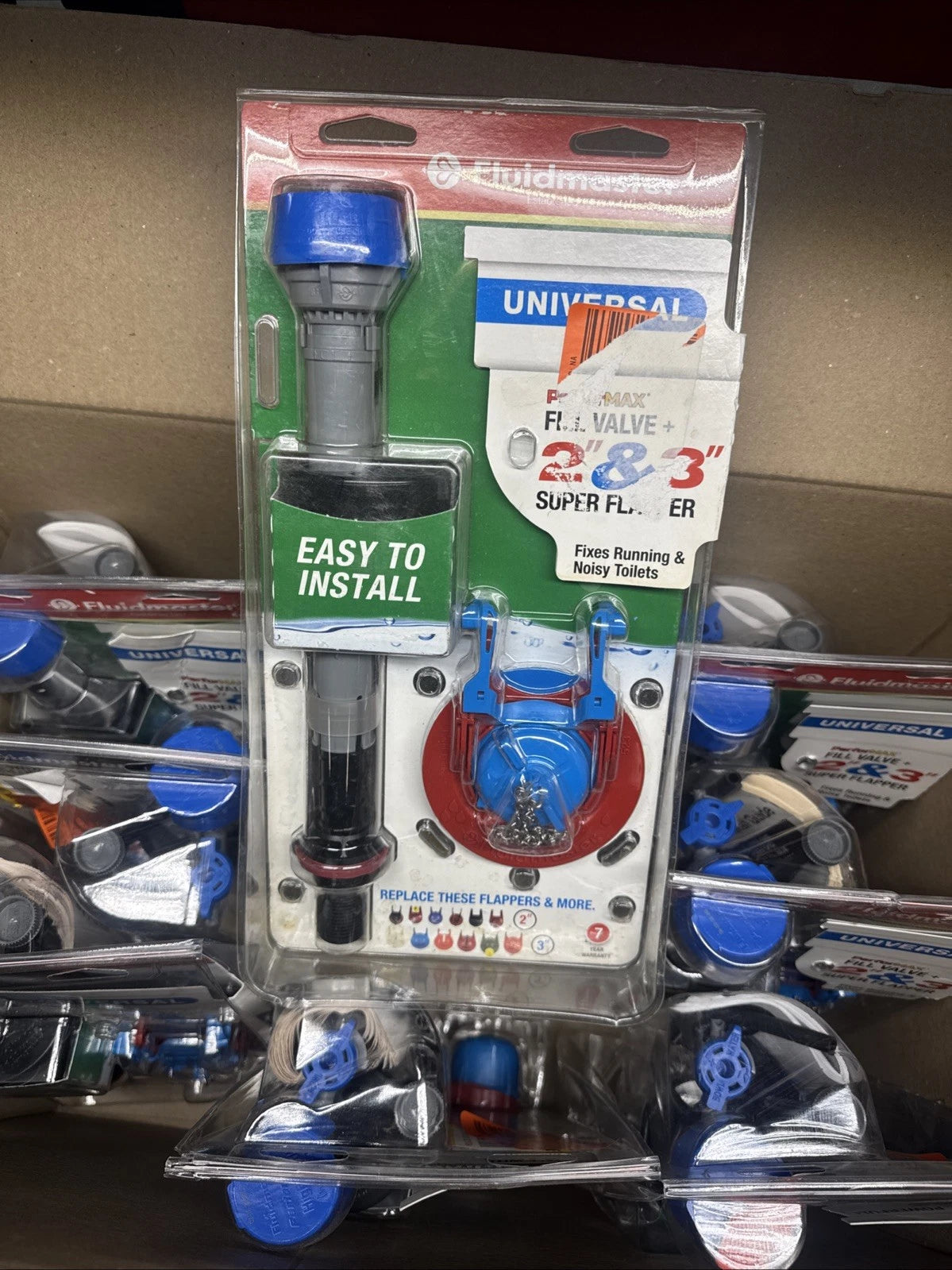 9pck Fluidmaster Fill Valve + 2” & 3” Super Flapper Kit K-400H-043 OPEN BOX