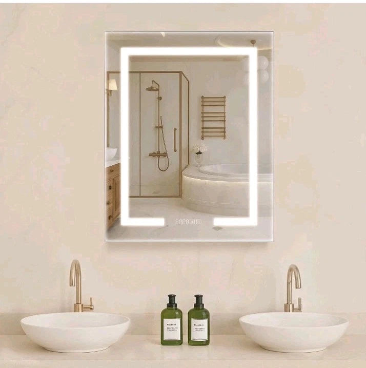 VEVOR Lighted Medicine Cabinet with HD Mirror 24 x 30" Wall Mount, Read