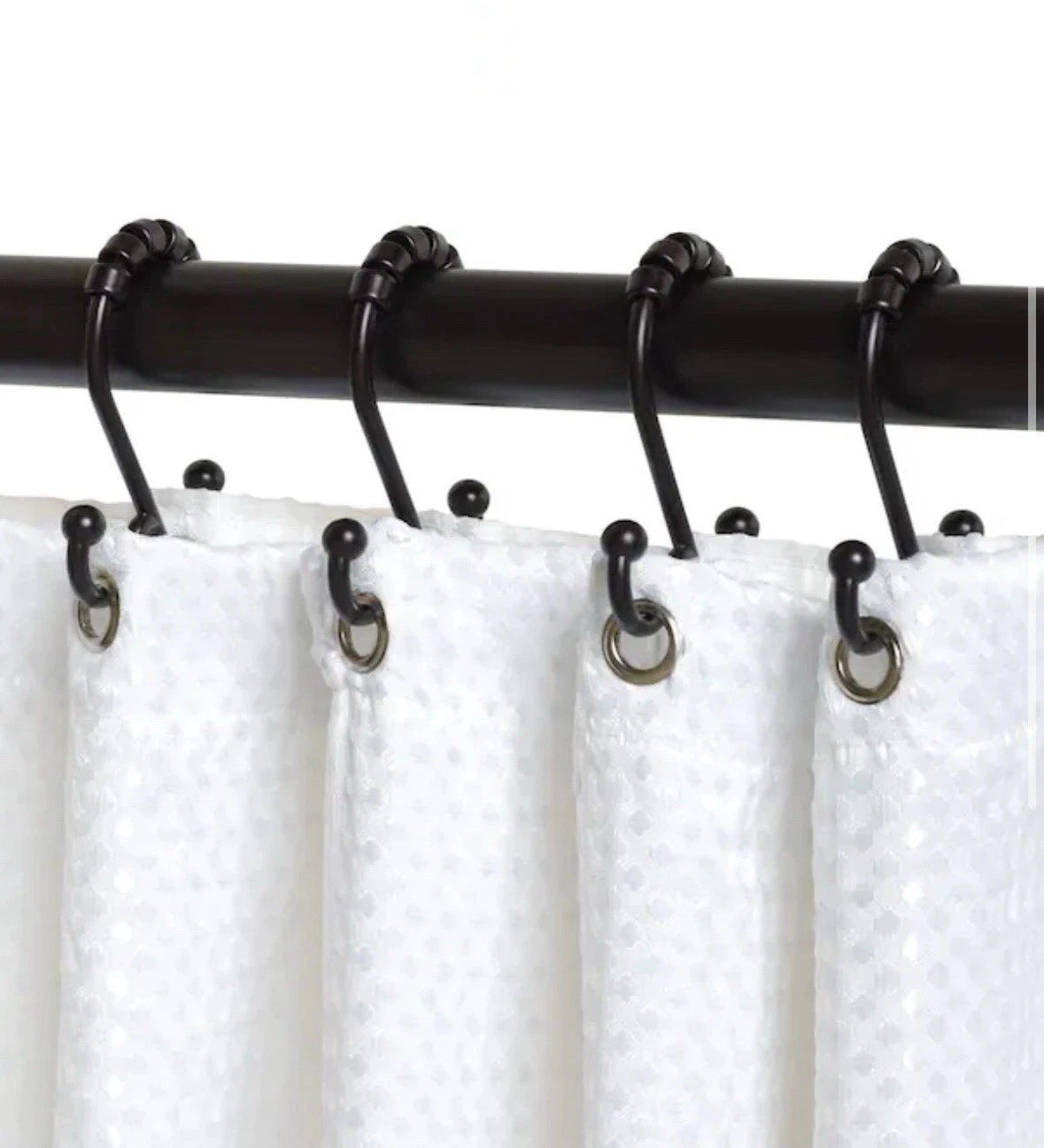 NeverRust Aluminum Double Roller Shower Hooks in Bronze (72 PACK)