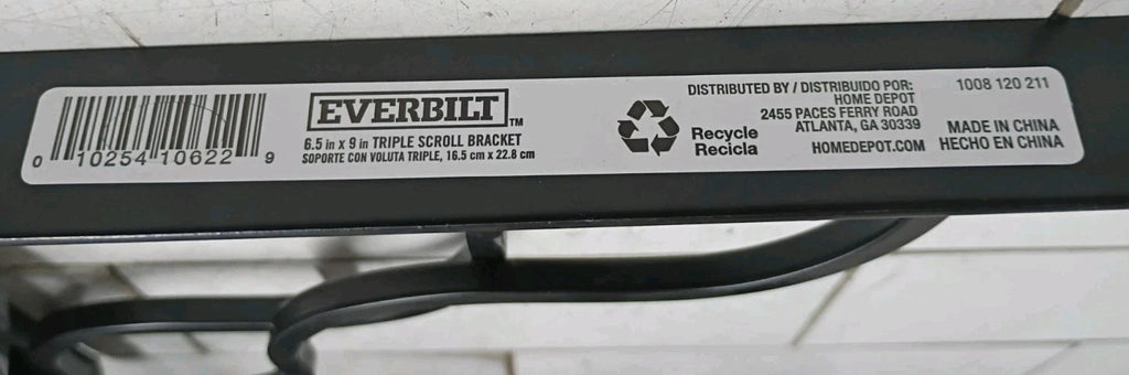 (16 Pack) Everbilt Shelf Bracket 6.5 in. x 9 in. Black Triple Scroll (Open Box)