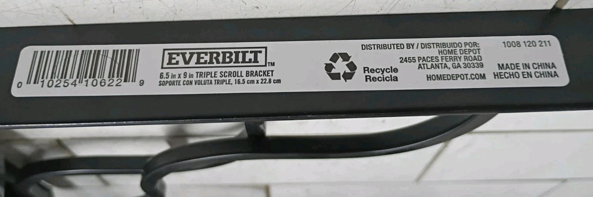 (16 Pack) Everbilt Shelf Bracket 6.5 in. x 9 in. Black Triple Scroll (Open Box)