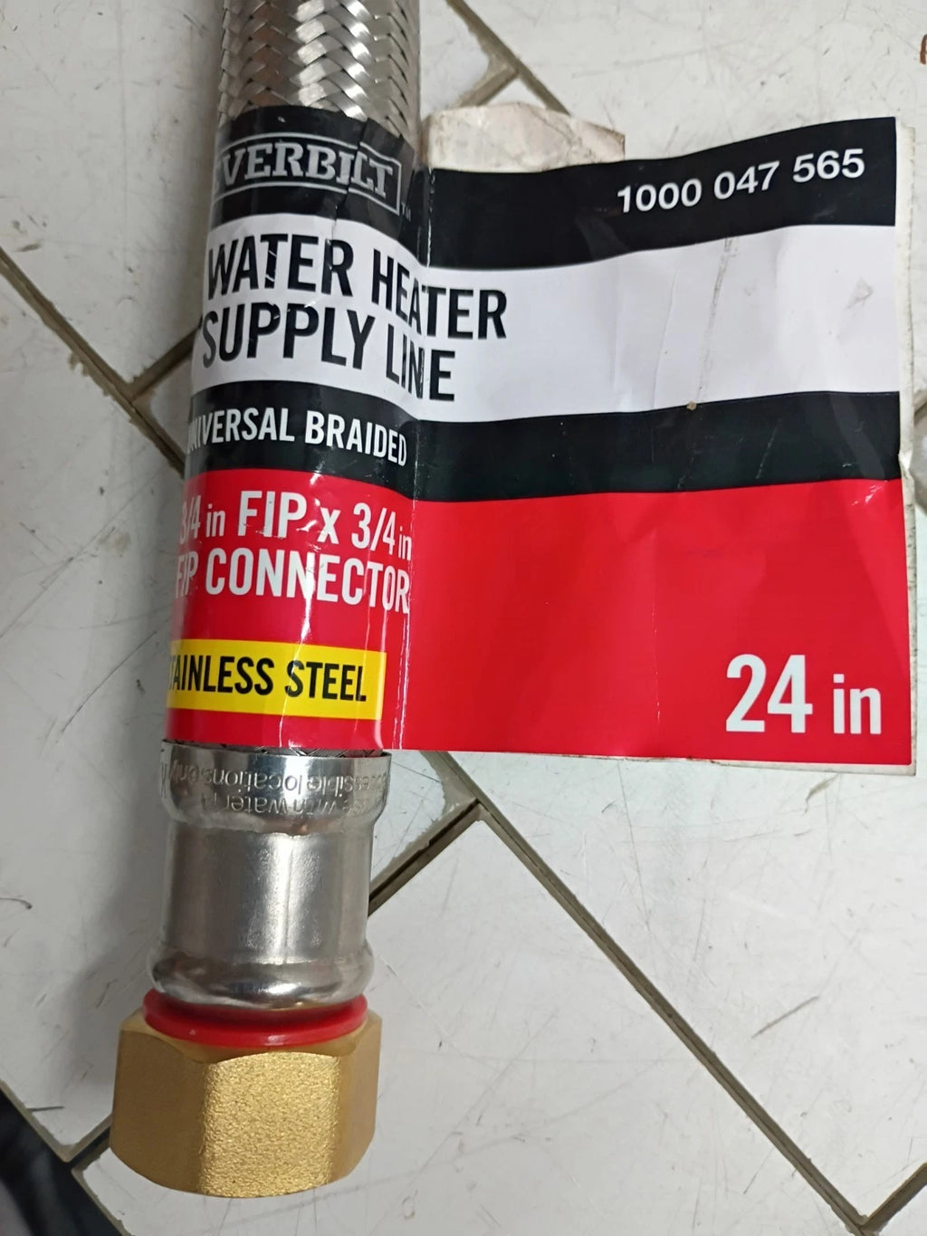5 PK Everbilt 3/4” FIP x 3/4” FIP x 24” Stainless Steel Water Heater Supply Line