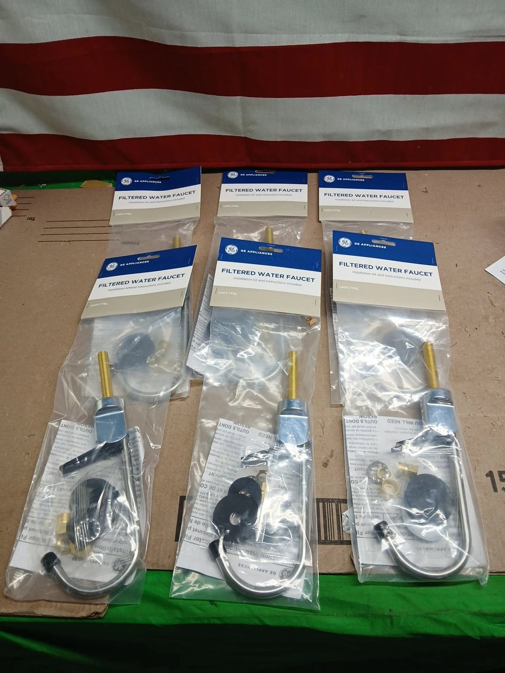 LOT OF 6 GE UNFCTFBL SINGLE HANDLE WATER FILTRATION FAUCET, CHROME