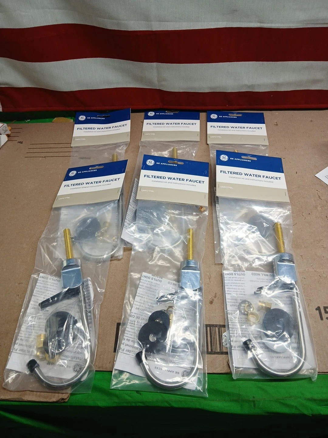 LOT OF 6 GE UNFCTFBL SINGLE HANDLE WATER FILTRATION FAUCET, CHROME