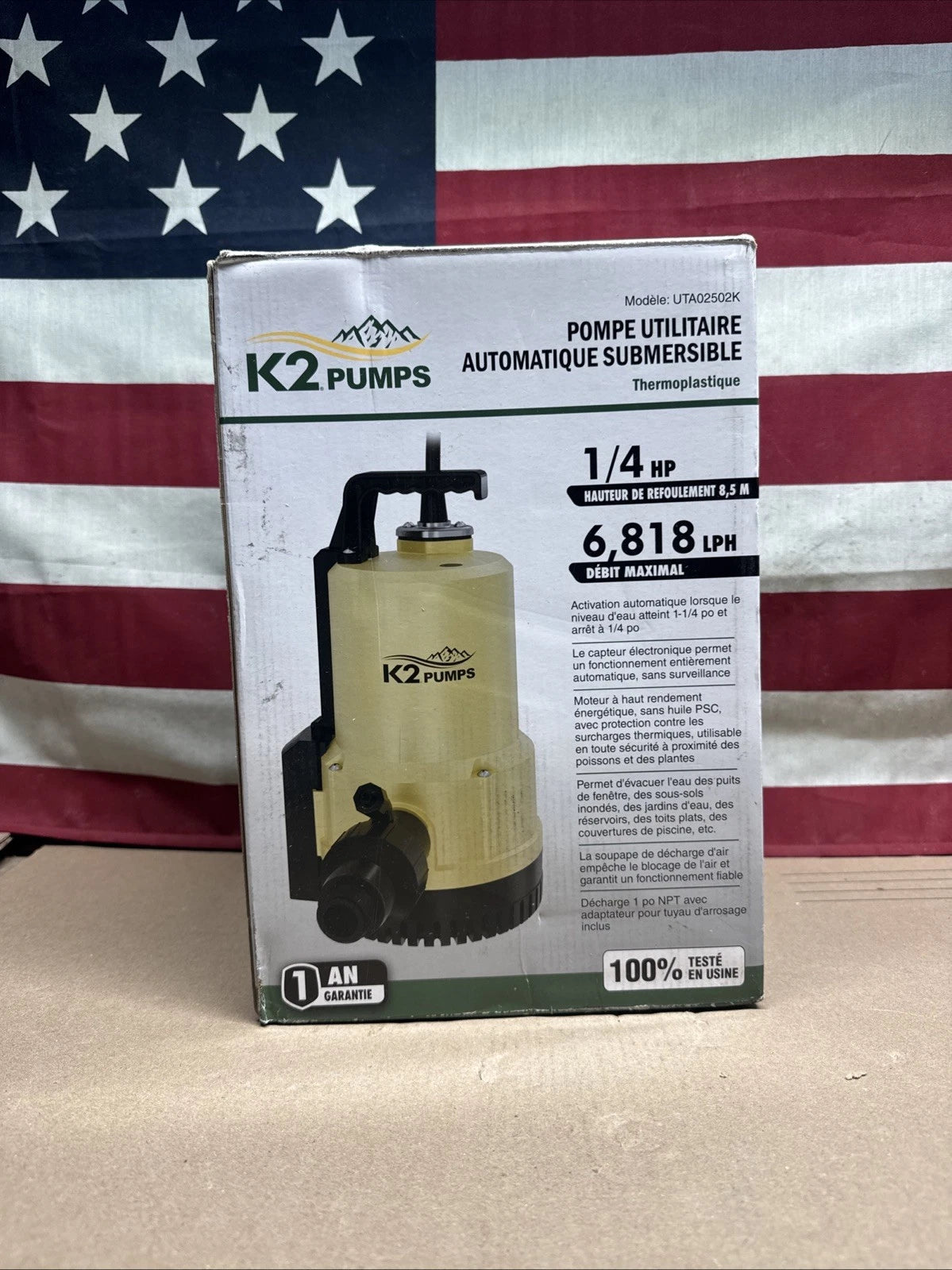 K2 1/4 HP Automatic Submersible Utility Pump