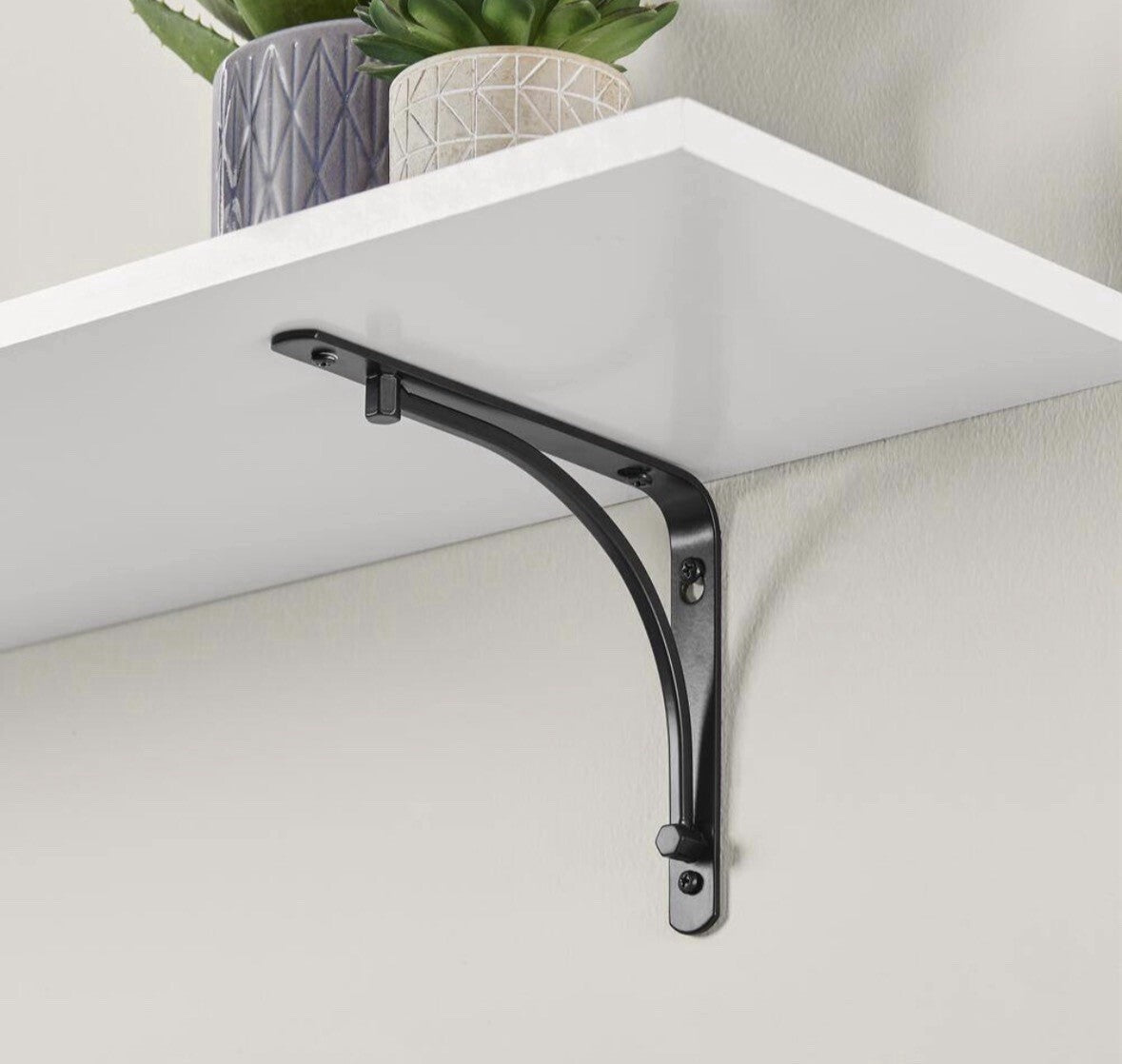 12-Pack Everbilt 6 in. x 8 in. Black Classic Arch Steel Shelf Bracket.