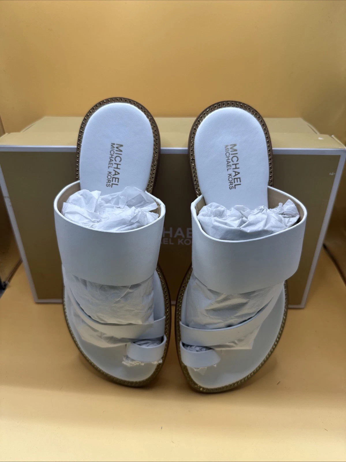 Michael Kors Optic White Sandals - New Women | Color: White | Size: 5 M