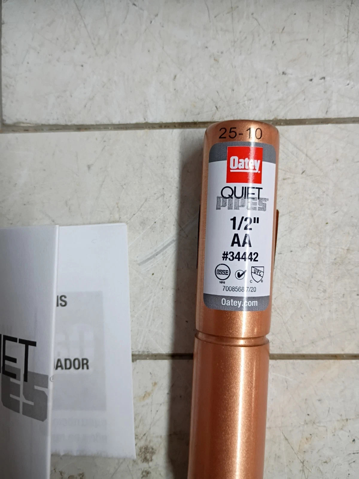 6Pk Oatey Quiet Pipes SWT/Press AA Straight Hammer Arrestor 1/2" Male 34442