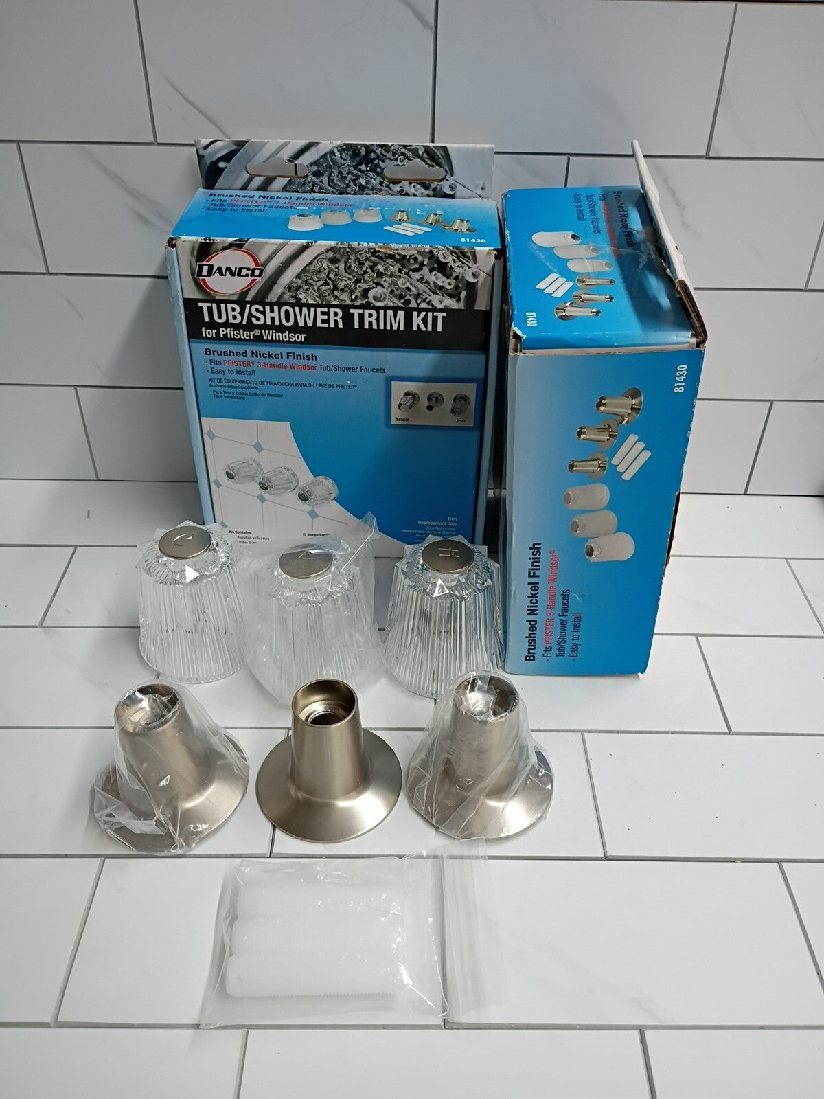 2pk Danco 81430 Tub/Shower Trim Kit Pfister Windsor Brushed Nickel Finish New OB