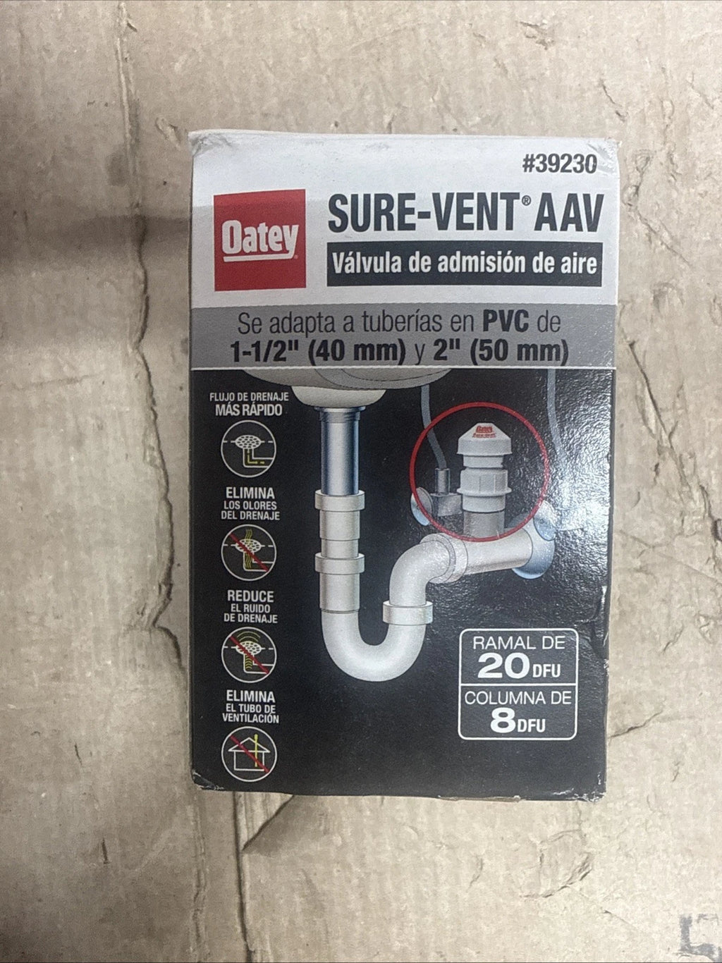 6pk Oatey 39230 Sure-Vent Air Admittance Valve PVC 1-1/2 39230 New Open Box