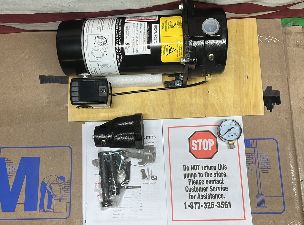 ECO FLO EFCWJ7 3/4 HP 115/230V Convertible Deep Well Jet Pump  open box