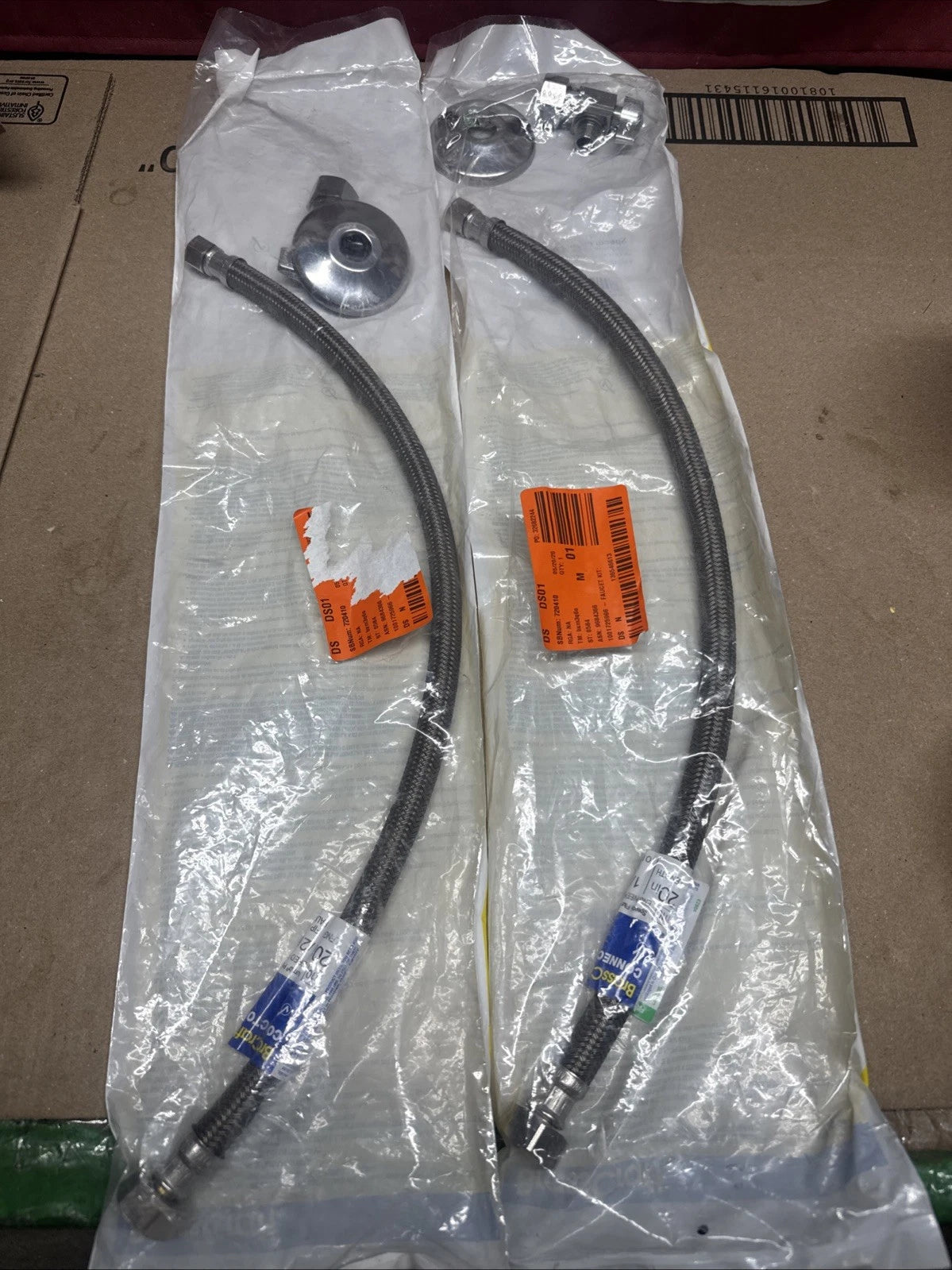 2Pack BrassCraf Faucet 1/2in. Comp 1/4 TurnAngle Ball Valve x 3/8in.Comp x 20in.