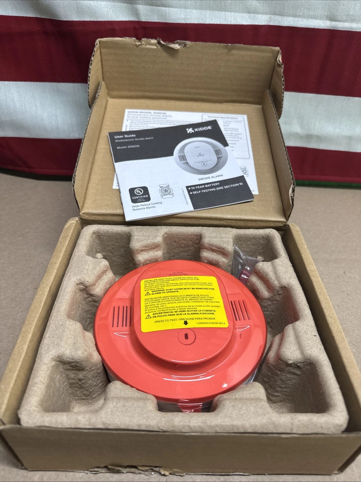 Kidde Smoke Detector 10 Year Battery Powered LED Warning Light Indicators 20SD10