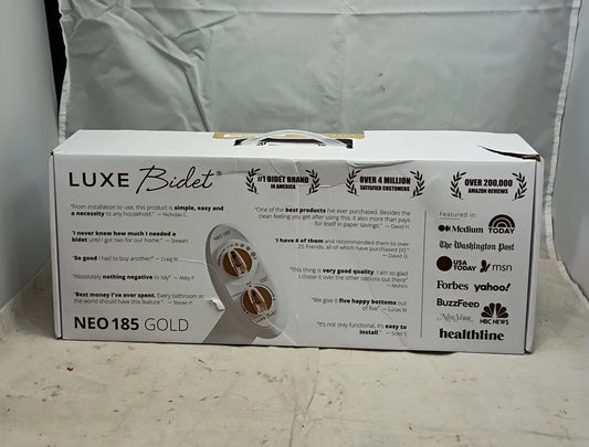 LUXE Bidet NEO 185 Gold Dual Nozzle Toilet Seat Attachment, New