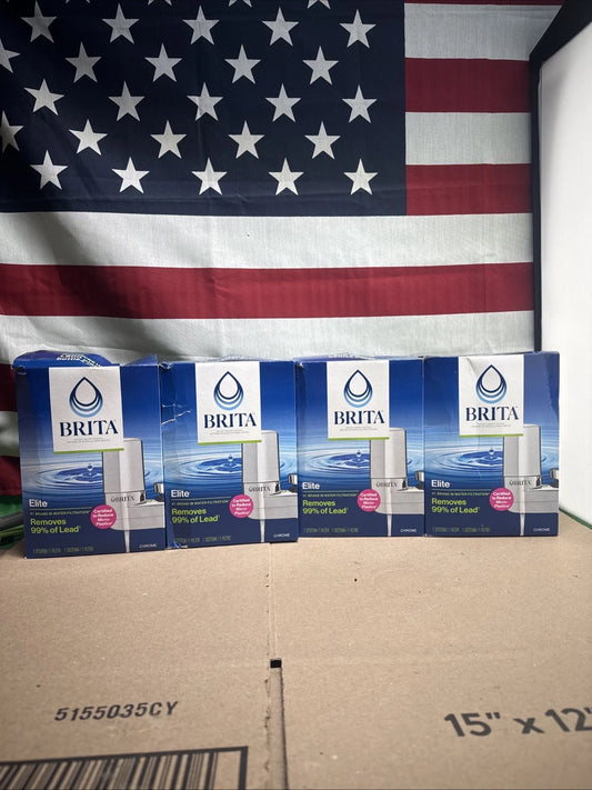 LOT OF 4 BRITA Water Faucet Filtration System Chrome Filters Chlorine & Lead