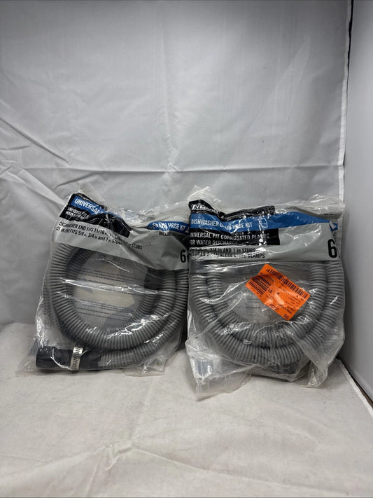 2Pack Everbilt Universal Corrugated Dishwasher Hose 6' HRBDIS06EB