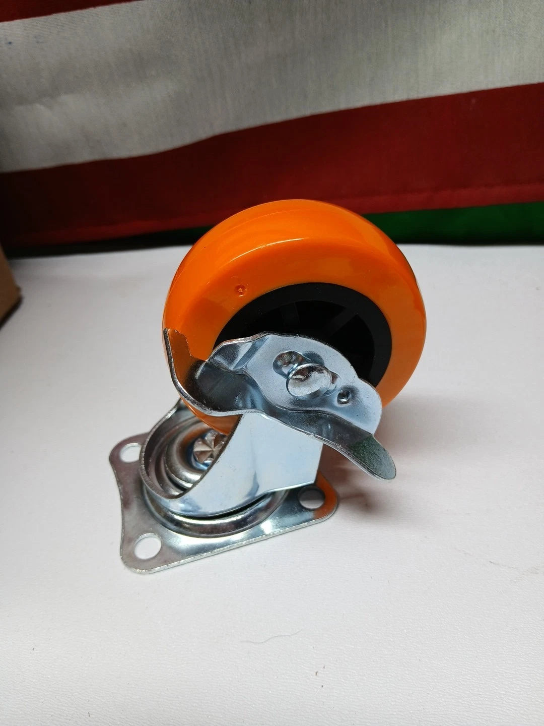 Caster On Swivel Plate Orange 3"
