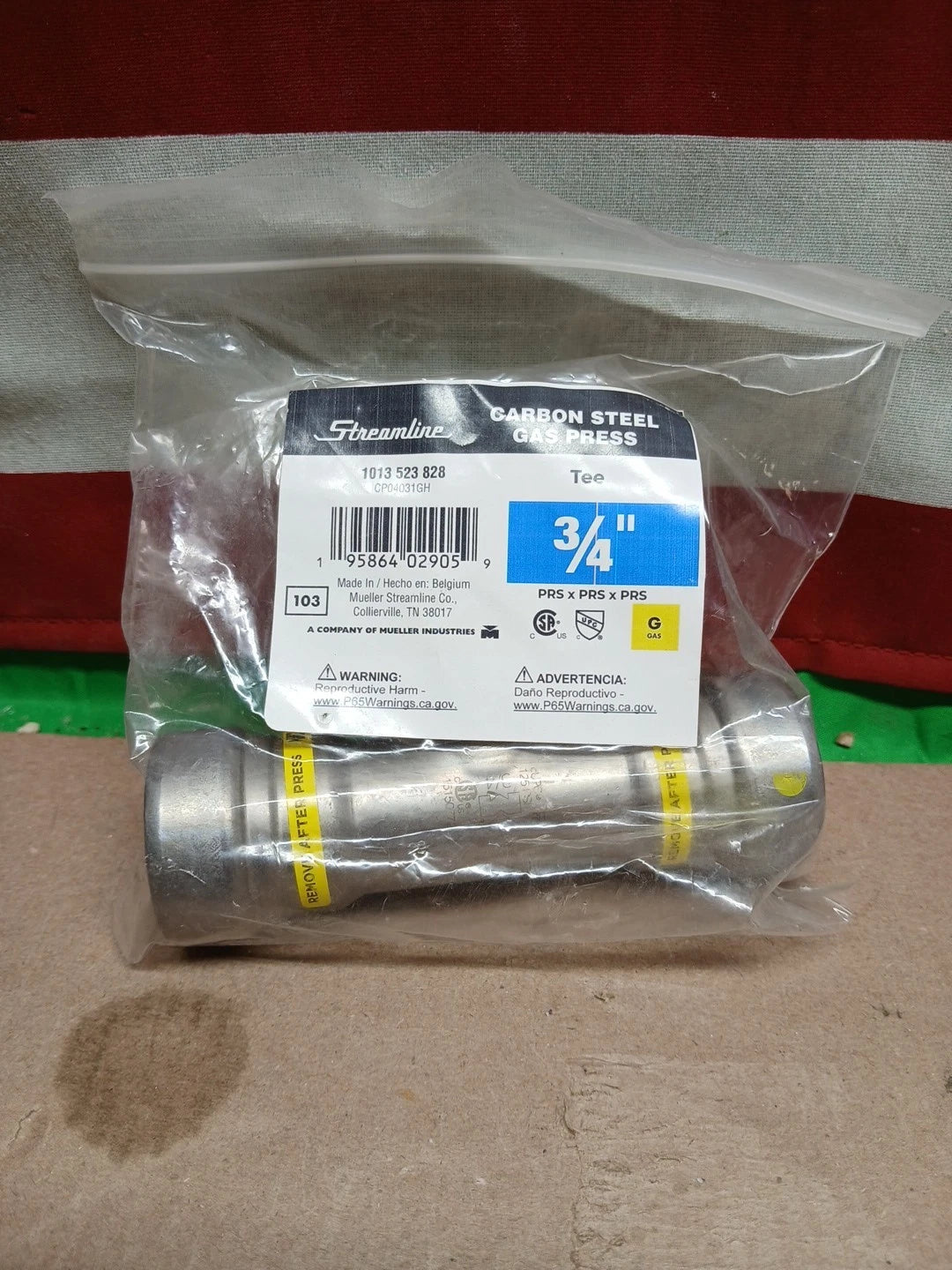 Streamline CP04049GH Carbon Steel Gas Press Tee 3/4" PRS