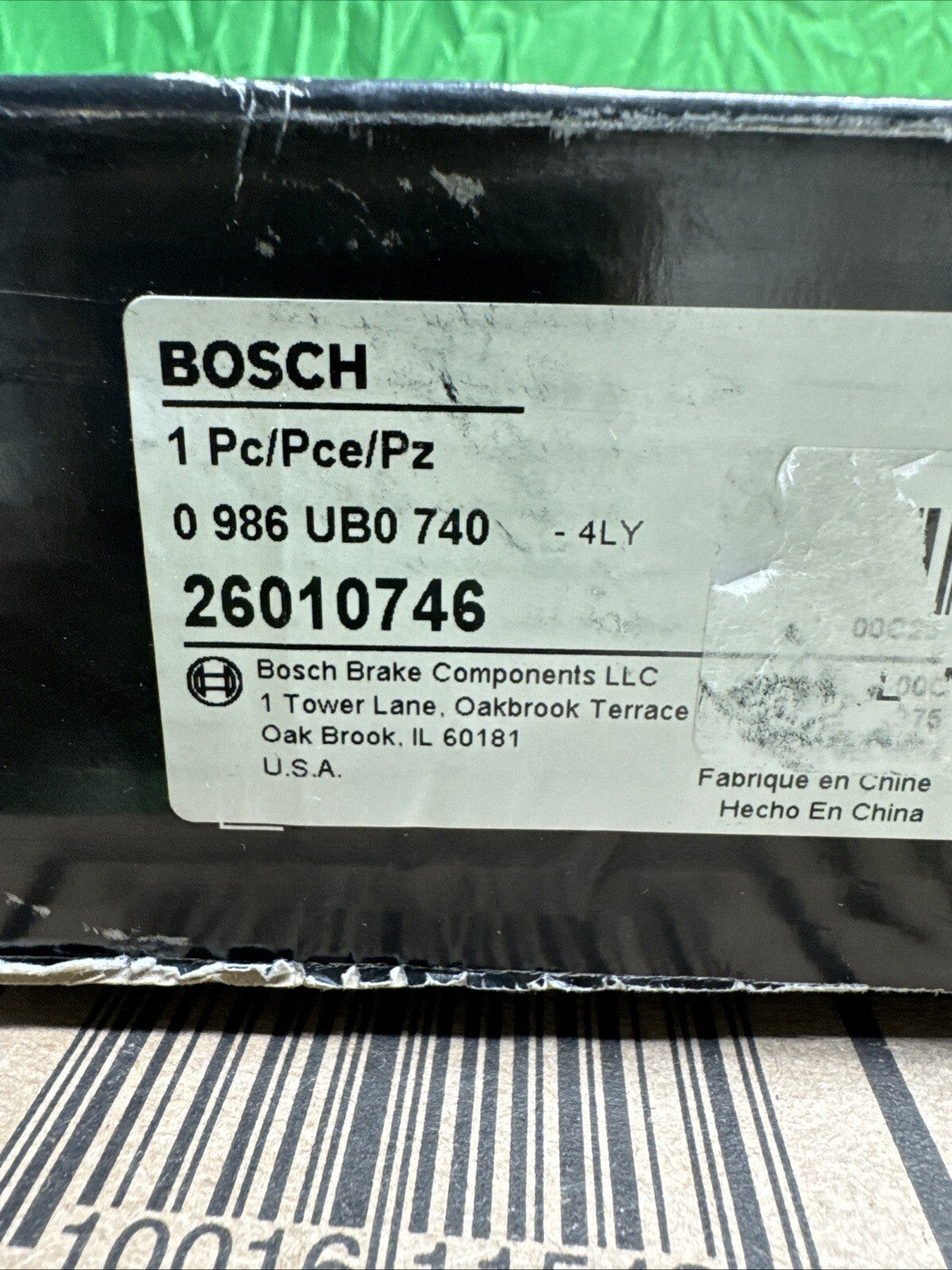 One (1): Disc Brake Rotor Rear Bosch OEM/GENUINE 26010746 0986UB0740