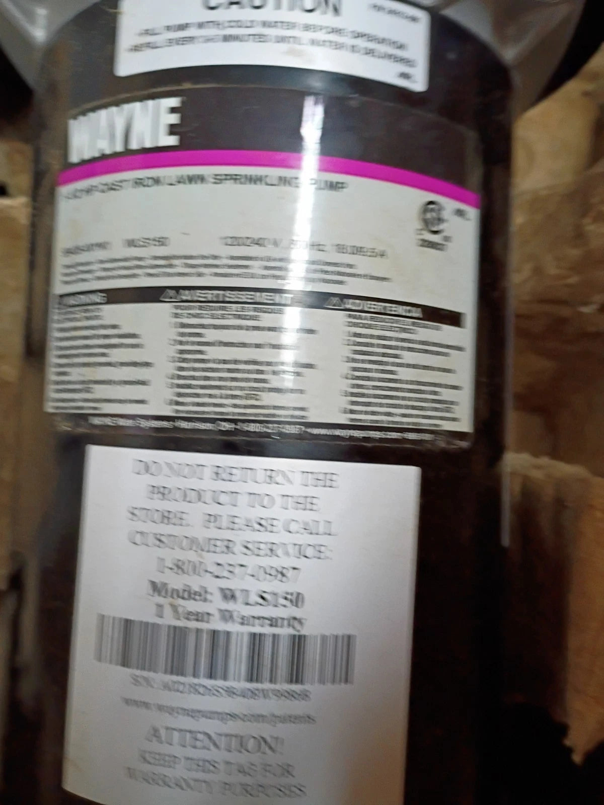 Wayne WLS150 1-1/2HP 230V Cast iron Lawn Irrigation Sprinkler pump PARTS ONLY.