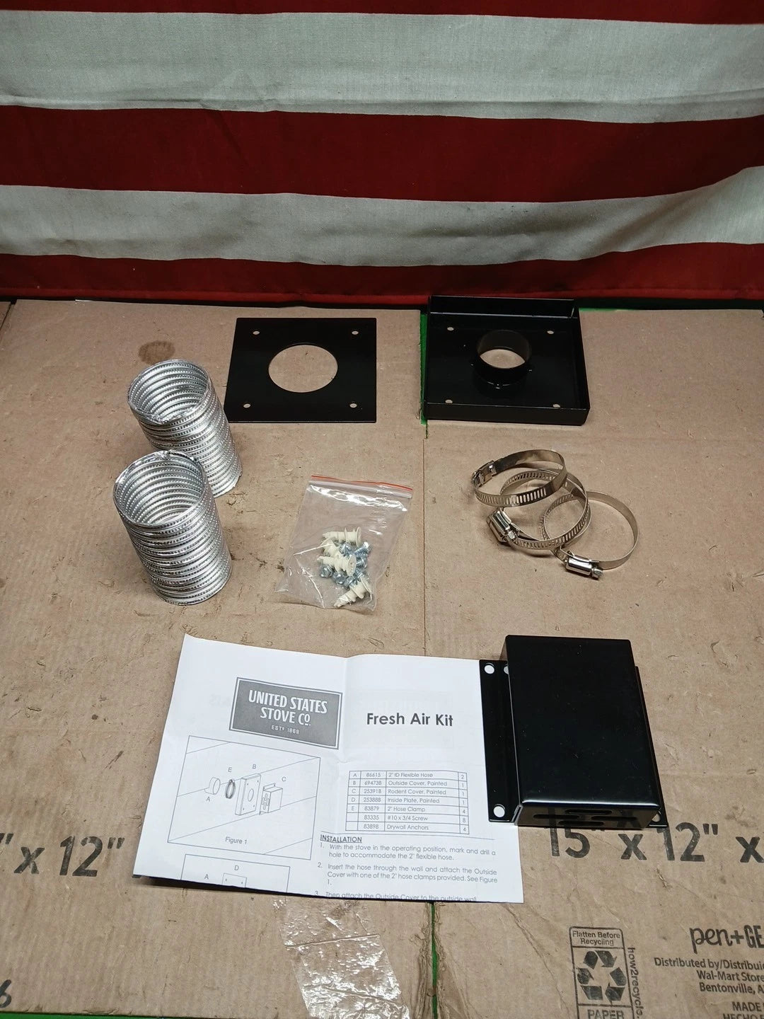 Us Stove 69Fak Fresh Air Intake Kit For Mobile Home Pellet Wood Stoves