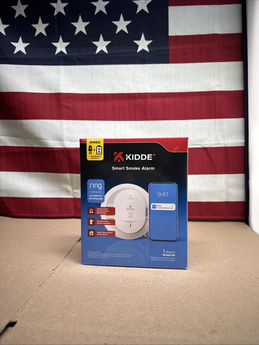 Kidde Smart WiFi Smoke Alarm Hardwired Ring Compatible RGSAR-RW AA Backup 120V