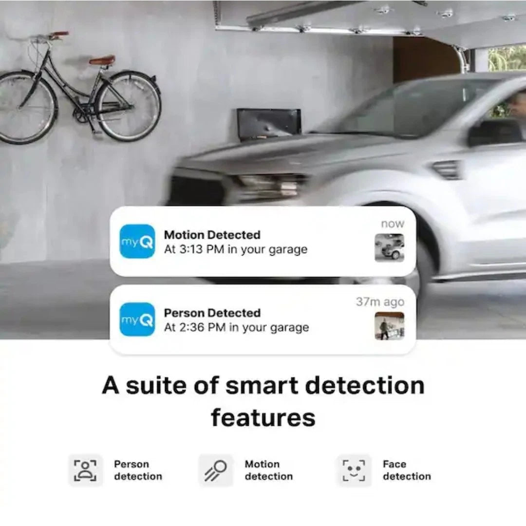 myQ - Smart Garage Security Camera - HD 1080p - Indoor Wi-Fi - White OPEN BOX..