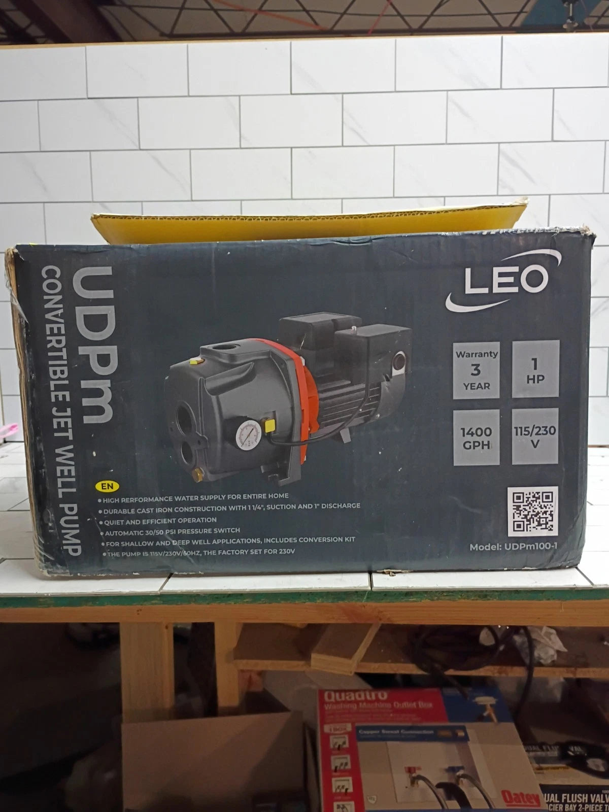 LEO UJm100-1 1 HP Convertible Shallow Well Jet Pump New Open Box