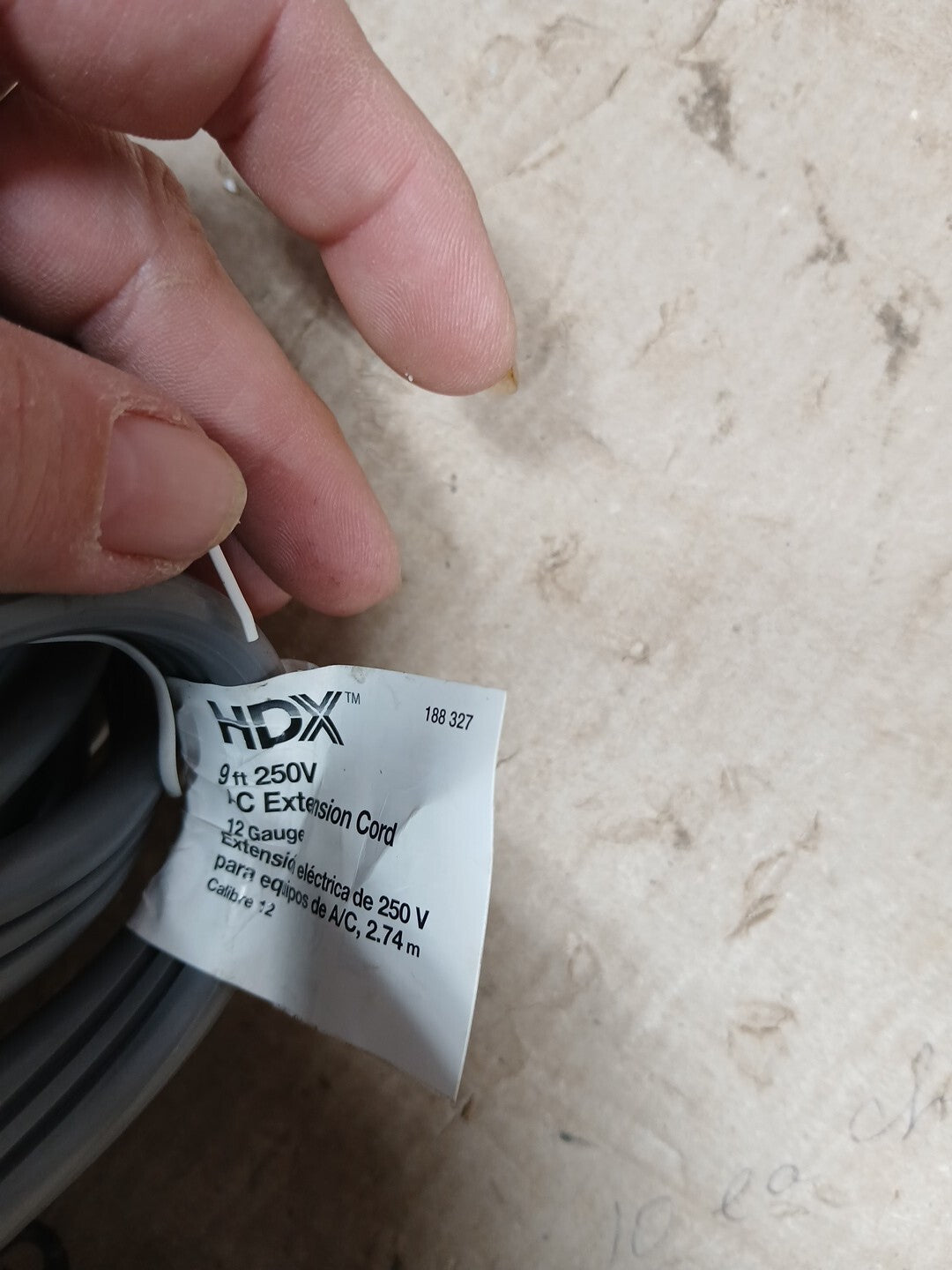 Pk of 2 HDX 9 ft. 12/3 20 Amp 250 Air Conditioner Extension Cord A/c 250v 9’ 12