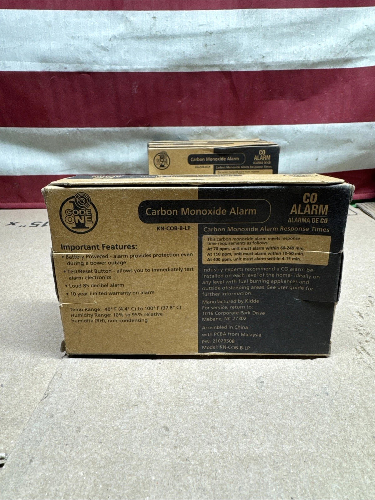 5PK Kidde KN-COB-B-LP Nighthawk Carbon Monoxide Alarm- Battery Operated 21029508
