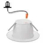 Commercial Electric 6 in. Black Low Glare Integrated LED Recessed Light Trim 670
