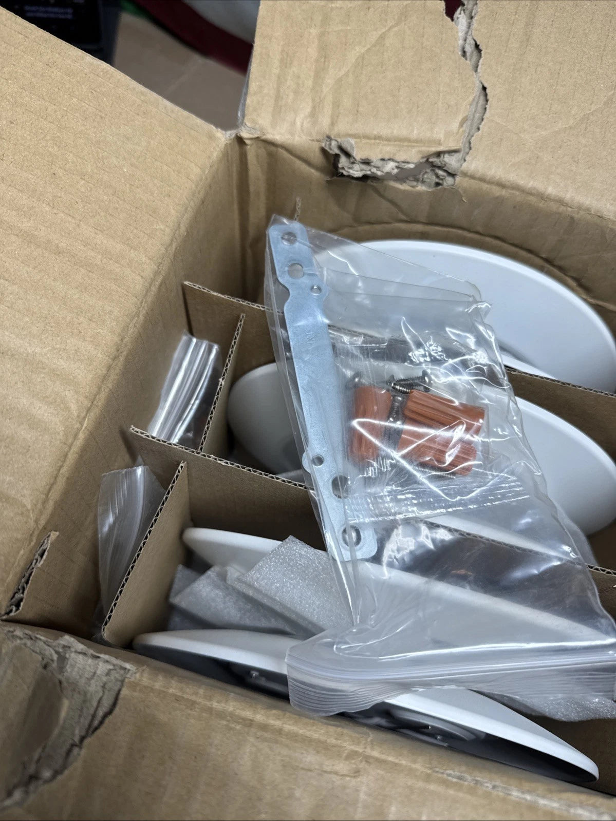 6-pack of Halo HLC 6 in. 3000K White Integrated LED Recessed Light Trims.