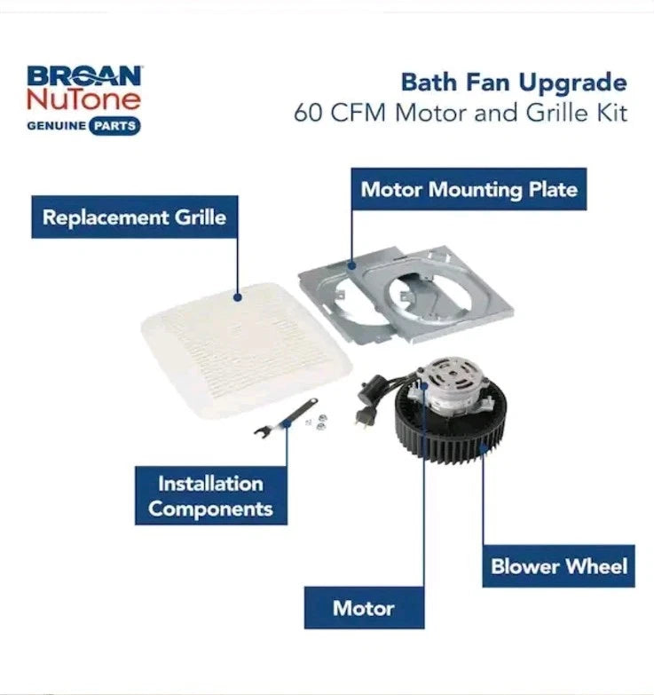 Broan NuTone Quickit 60 CFM Bathroom Vent Upgrade Kit Model BKR60