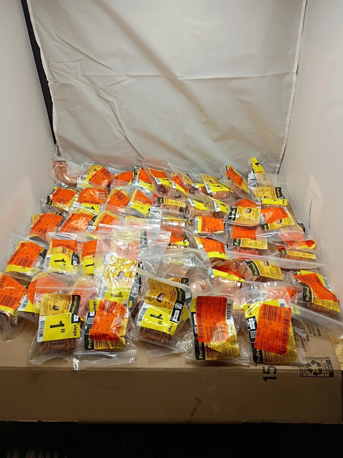 Lot Of 51 VIEGA Pro Press 1" 1in Fittings Tees, Caps, Elbows, Couplings SEE DISC
