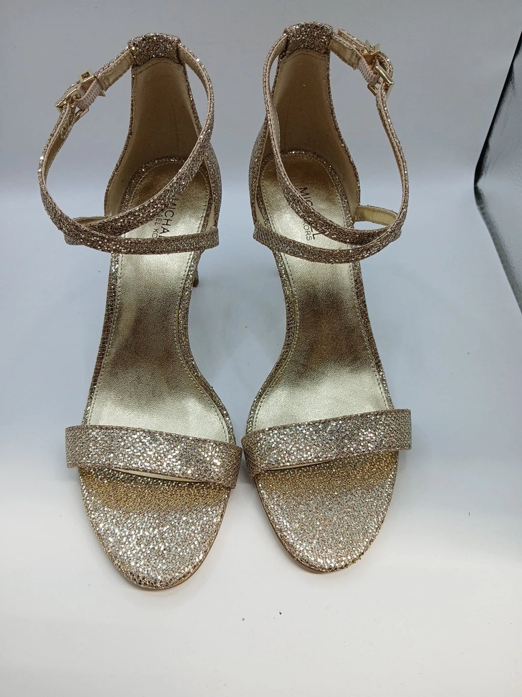 MICHAEL KORS GLITTER STIETTOS MESH GOLD WOMEN SIZE 7