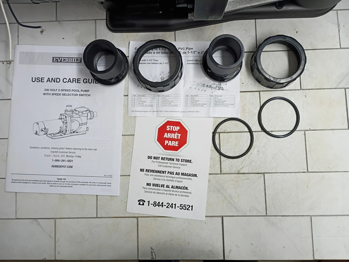 Everbilt SPP10002-2SP 1 HP Pool Pump In Ground 2 Speed 5.1 A 230V New, Open Box