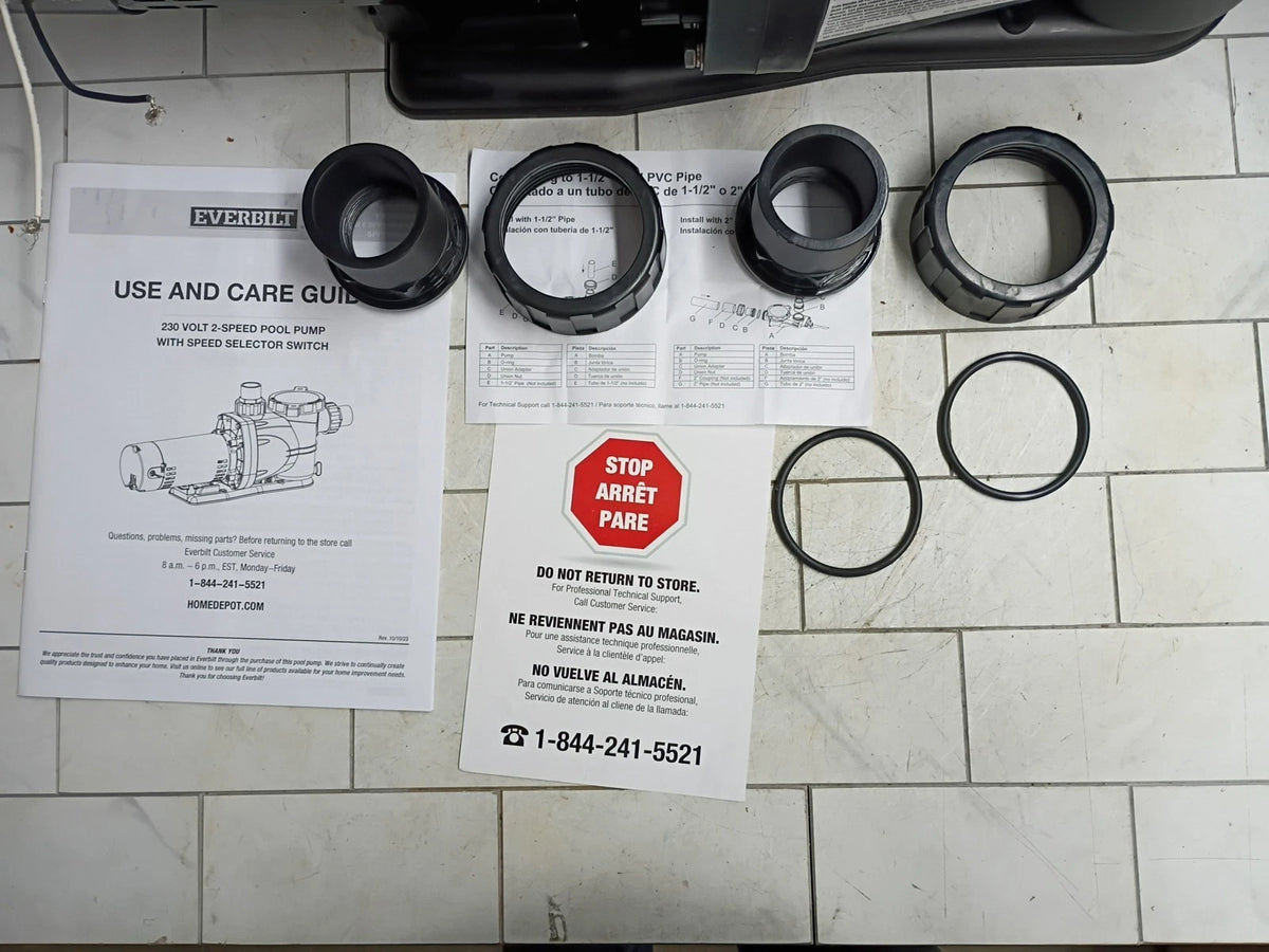 Everbilt SPP10002-2SP 1 HP Pool Pump In Ground 2 Speed 5.1 A 230V New, Open Box