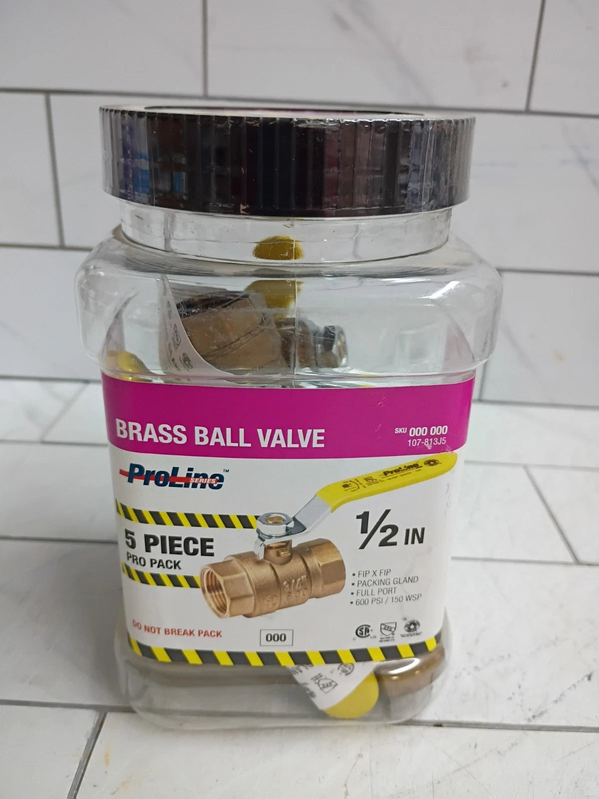 ProLine 1/2" Brass FPT Full Port Ball Valve Lead Free (5-Pack) 107-813J5 New