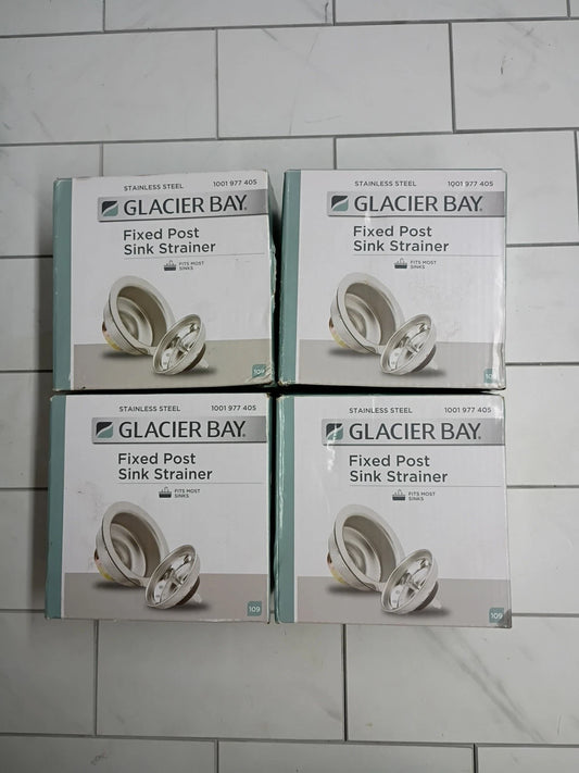 4pk Glacier Bay 1006015787 Post Kitchen Sink Strainer Brushed Stainless Steel