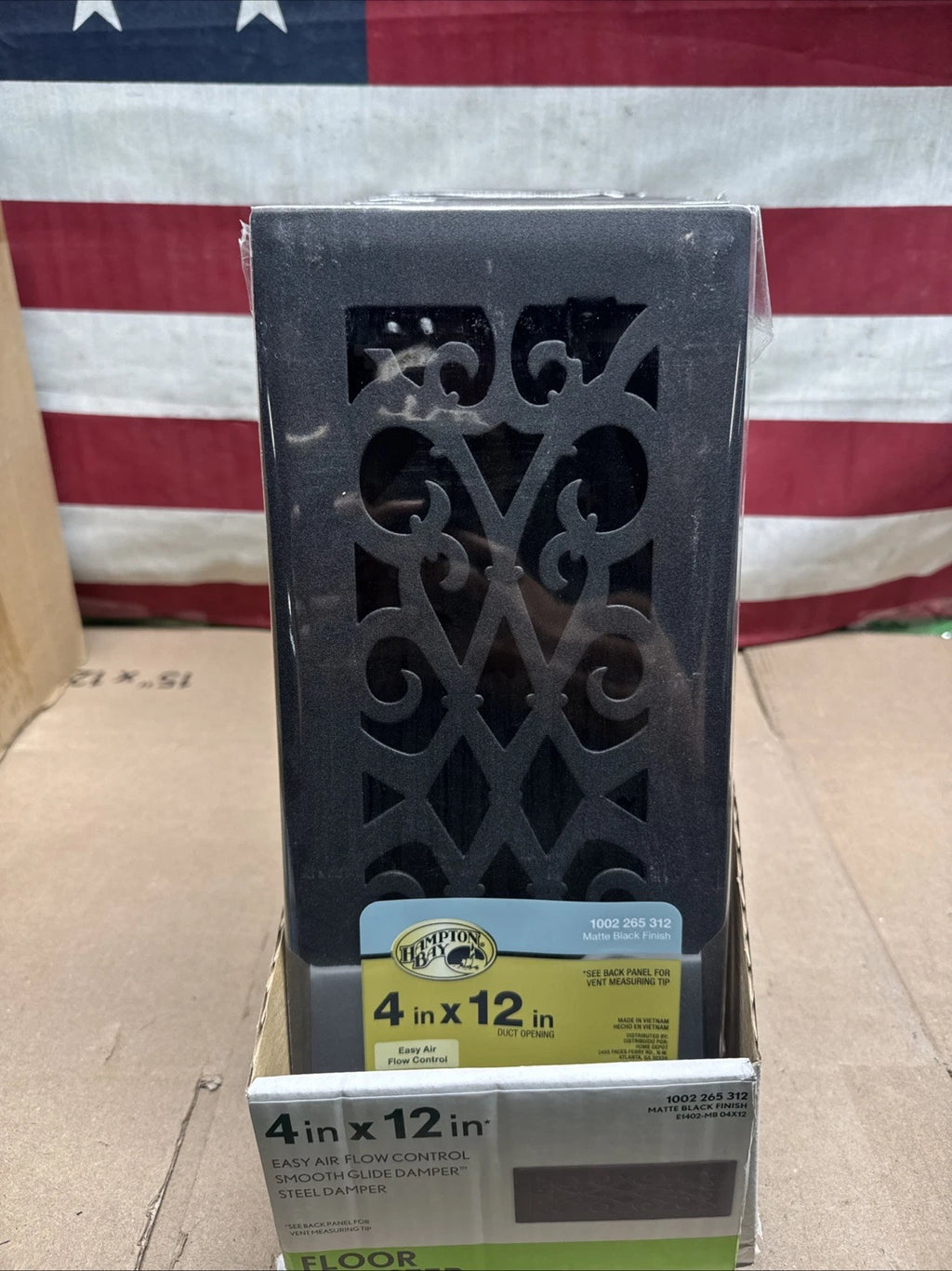 Lot Of 7 Hampton Bay Elegant Scroll 4 in. x 12 in. Steel Floor Register