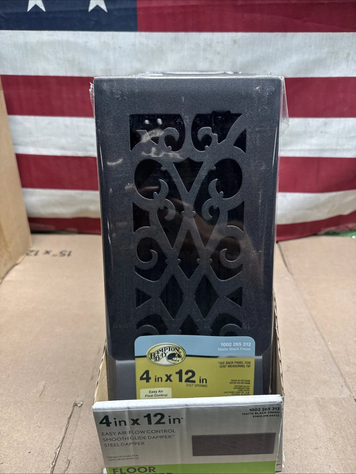Lot Of 7 Hampton Bay Elegant Scroll 4 in. x 12 in. Steel Floor Register