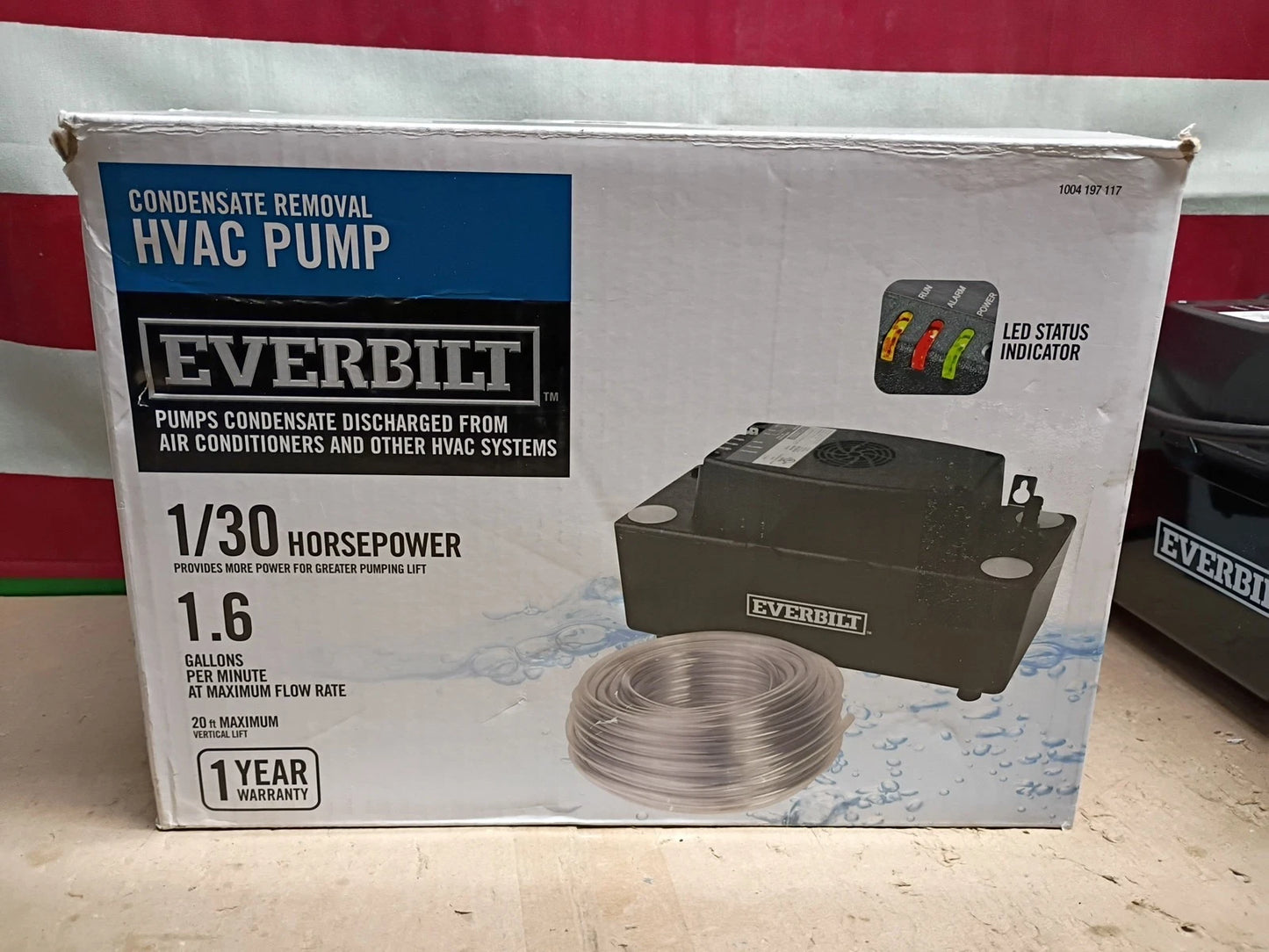 Everbilt EB-PUMP-T 120-Volt Automatic Condensate Pump W/ Hose HVAC Pump OpenBox