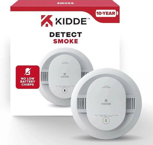 Kidde Smoke Detector 10Year Battery Powered LED Warning Light Indicators 20SD10