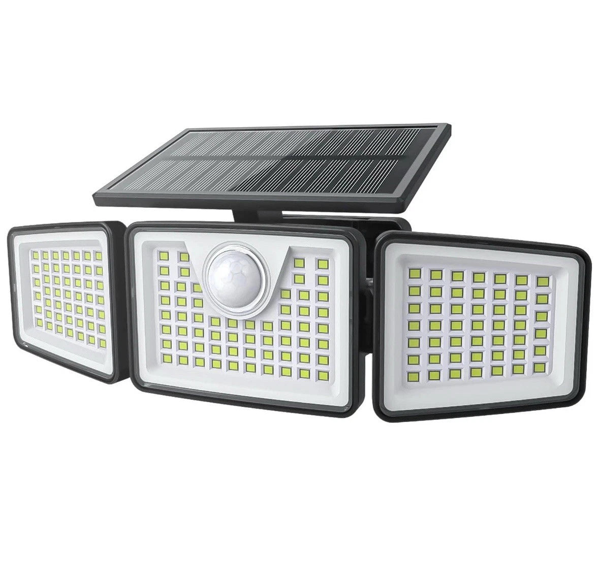 2500LM Solar Lights Outdoor with Motion Sensor,3 Head 270° Wide Angle Street ...