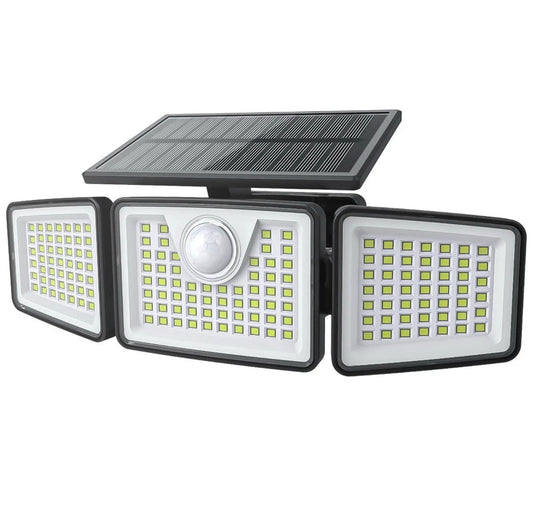 2500LM Solar Lights Outdoor with Motion Sensor,3 Head 270° Wide Angle Street ...