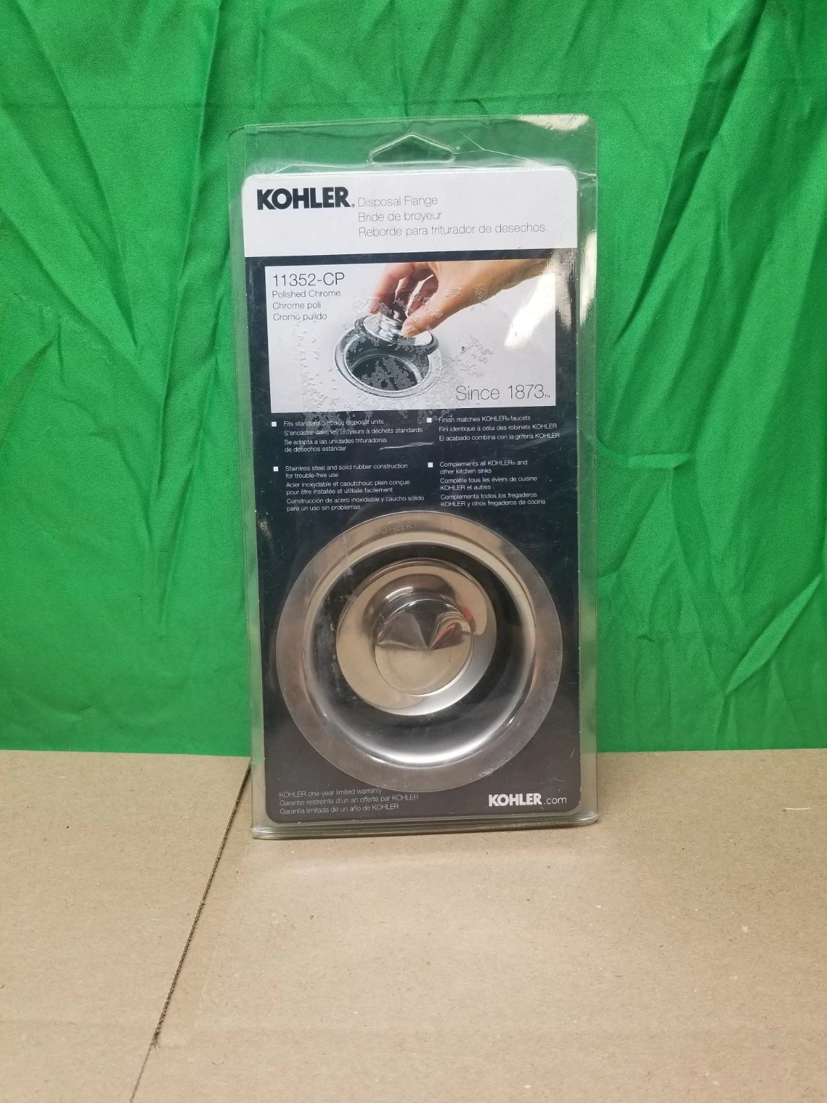 KOHLER Disposal 4.5 in. Flange with Stopper in Polished Chrome NEW