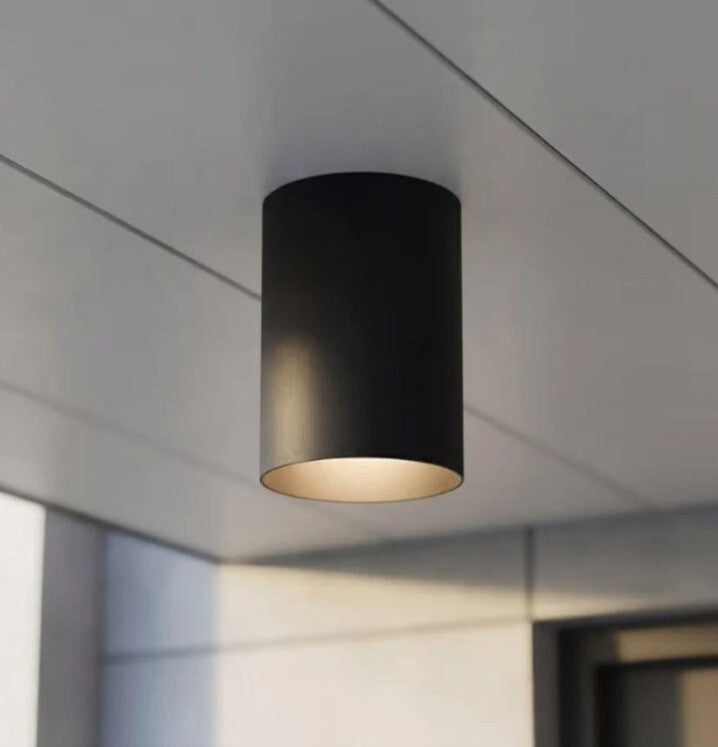 Progress Lighting Cylinder 1 Light Flush Mount Outdoor Ceiling Fixture - 5" W OB